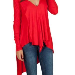 Free People Red Uptown Turtleneck tunic top